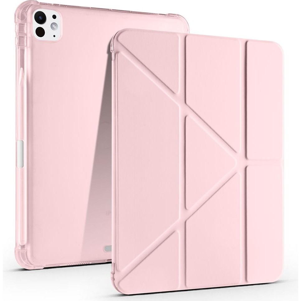 AktarMobile iPad Pro 11 M4 2024 Uyumlu Kapaklı Kılıf Kalem Bölmeli Tri Fold Standlı Uyku Modlu Akıllı Kapak - Rose Gold Tablet Kılıfı Fiyatı