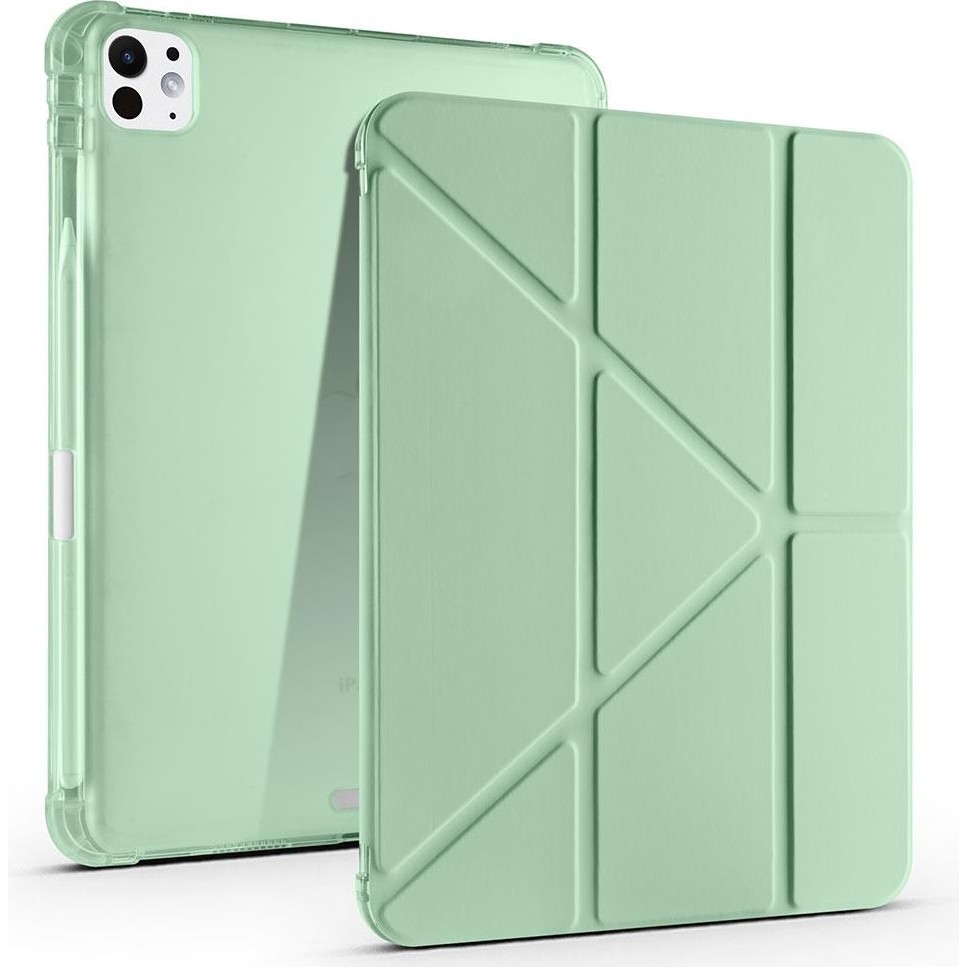 AktarMobile iPad Pro 11 M4 2024 Uyumlu Kapaklı Kılıf Kalem Bölmeli Tri Fold Standlı Uyku Modlu Akıllı Kapak - Yeşil Tablet Kılıfı Fiyatı