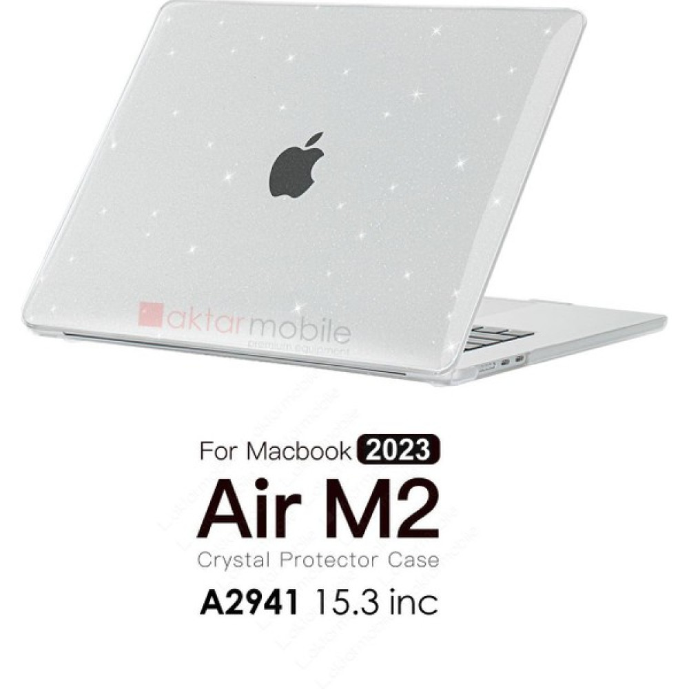 AktarMobile MacBook Air 15 M2 2023 A2941 15.3" Uyumlu Kılıf Simli Parlak Koruyucu Kapak Yaldızlı Hava Kanallı - Air M2 15.3 - A2941 - Simli Şeffaf Tablet Pc Aksesuarları Fiyatı