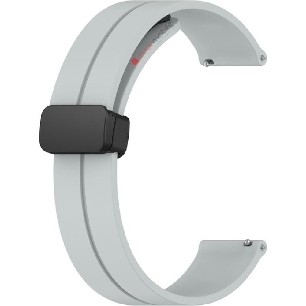 AktarMobile Redmi Watch 3 Active Uyumlu Silikon Kordon Magnetik D Tokalı Spor Kayış Mıknatıslı Toka - Gri Giyilebilir Teknoloji Aksesuarları Fiyatı