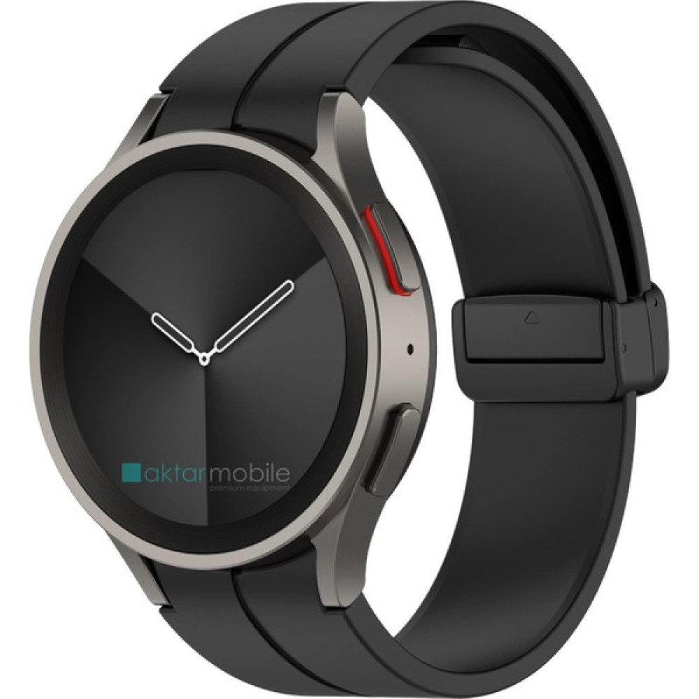 AktarMobile Samsung Galaxy Watch 4 40 44 mm Silikon Kordon Magnetik D Tokalı Spor Kayış Mıknatıslı Toka - Siyah Giyilebilir Teknoloji Aksesuarları Fiyatı