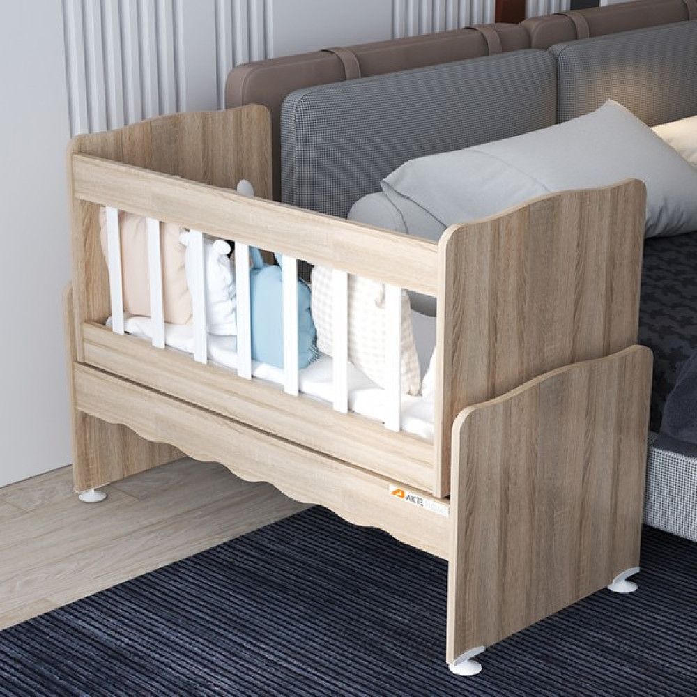 Akte Home Sallanır Anne Yanı Ahşap Bebek Beşiği - Ahşap Sonomo Beşik Fiyatı