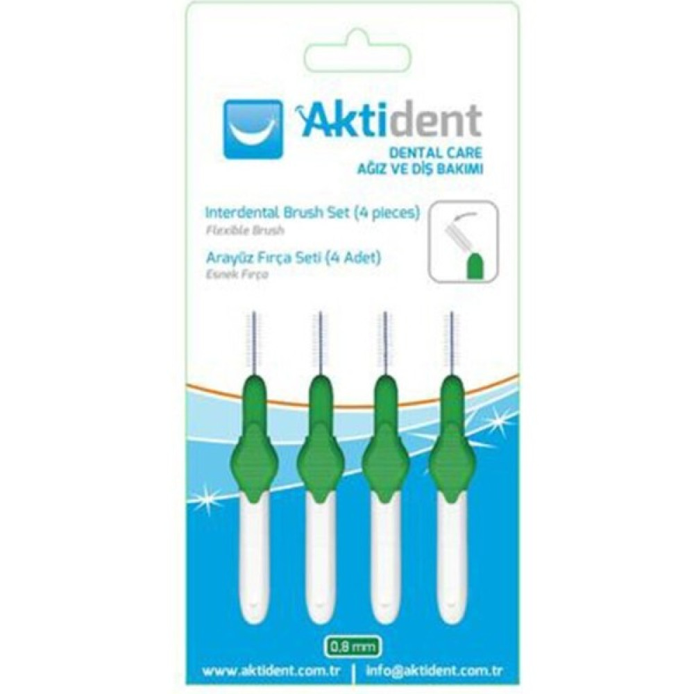 Aktident Arayüz 4'lü Fırça Seti 0,80MM Yeşil Diş Fırçaları Fiyatı
