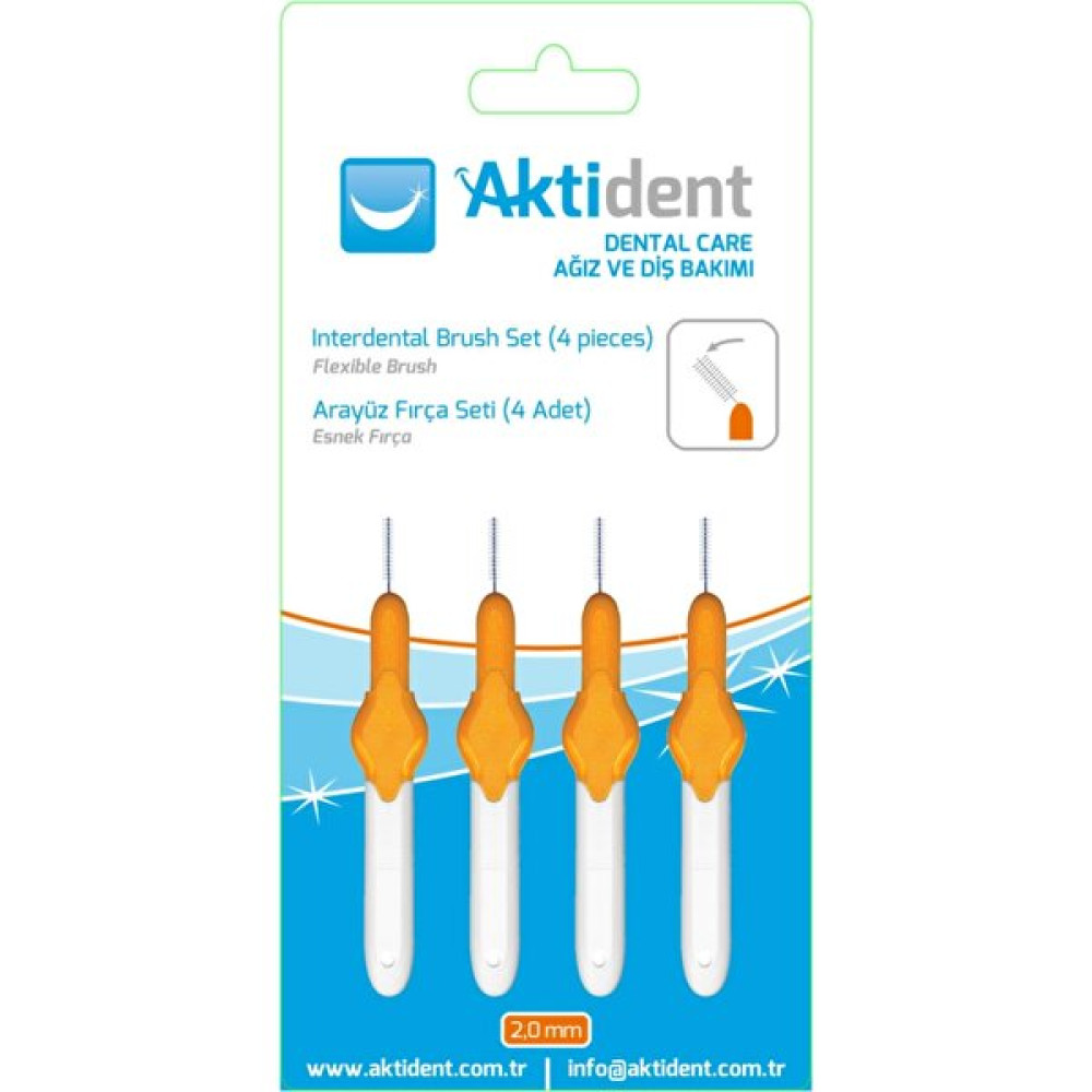Aktident Arayüz Fırça Seti 0.45 mm Turuncu 4 Adet Diş Fırçaları Fiyatı