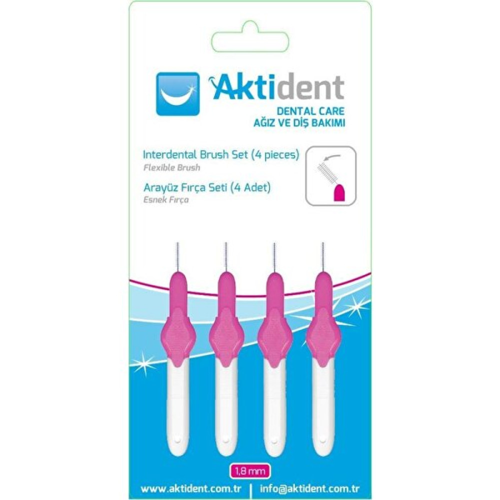 Aktident (Oridima )Arayüz Fırçası 1.8 mm Pembe 4 Adet Diş İpleri Fiyatı