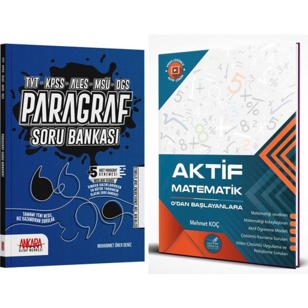 Aktif Öğrenme Yayınları TYT Matematik 0'dan Başlayanlara - Ankara Kitap Merkezi Yayınları Paragraf Soru Bankası Seti 2 Kitap Temel Yeterlilik Testi (TYT) Fiyatı