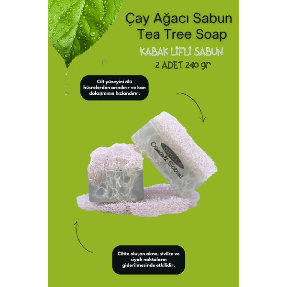 Aktürk Osmanli Sabuni Çay Ağacı Tea Tree Doğal Kabak Lifli Selülit Sabunu 240 gr x 2 Adet Oto Boyaları Fiyatı