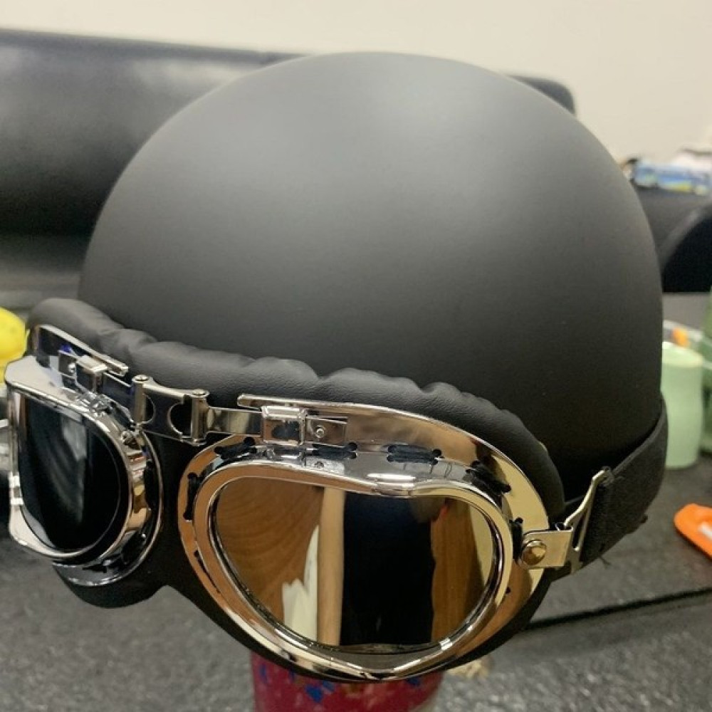 Akü Araba Kask Erkek Bayan Vintage Yaz Güneşlik Güneş Yarım Kask(Yurt Dışından) - Siyah - Gri Motorsiklet Kaskları Fiyatı