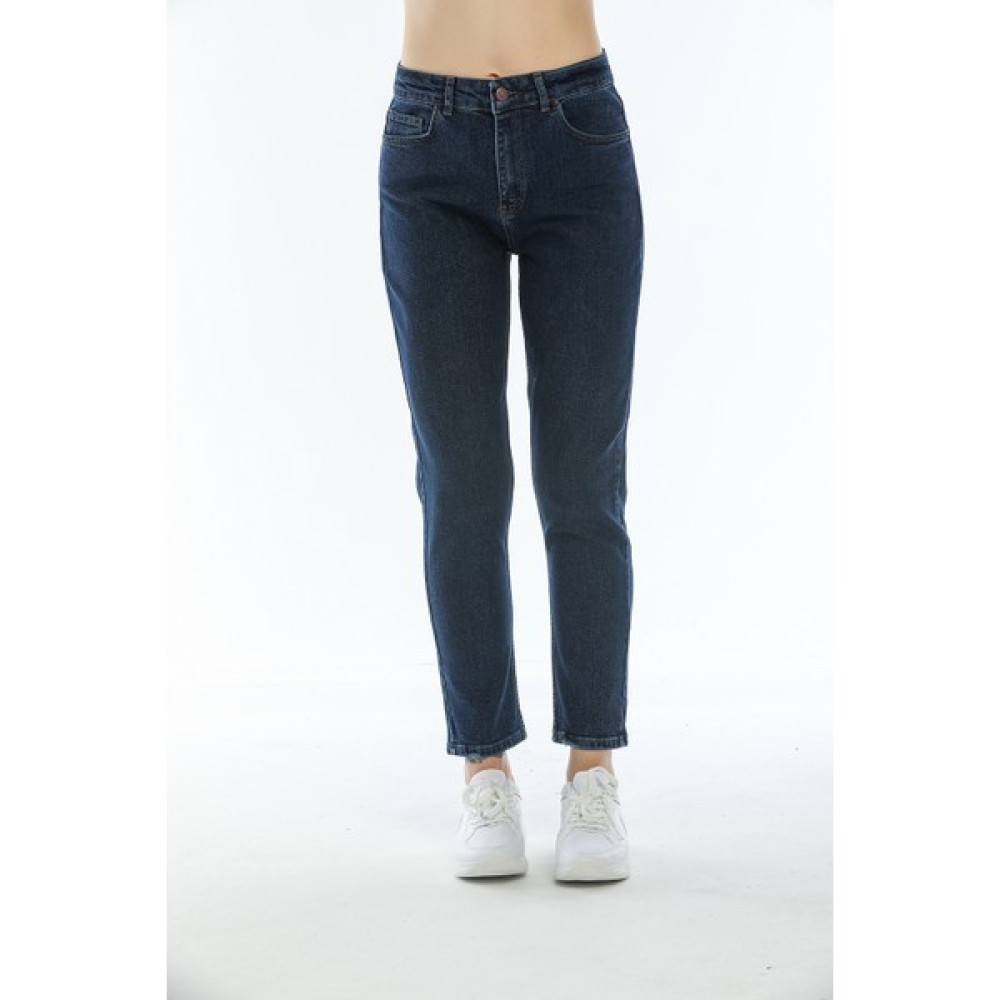 Akvaryum Butik Koyu Lacivert Yüksek Bel Jeans Bayan Jeans / Kot Pantolon Fiyatı