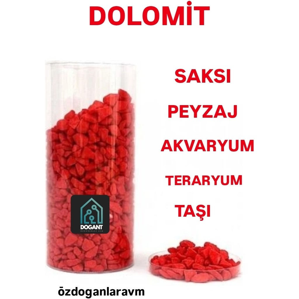 Akvaryum Teraryum Saksı Dolomit Süs Dekor Taş 2 kg - Kırmızı Evcil Hayvan Ürünleri Fiyatı