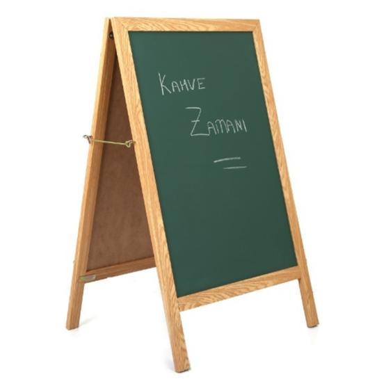 Akyazı 60x85 cm Ahşap Ayaklı Eskitme Üçgen Yazı Tahtası