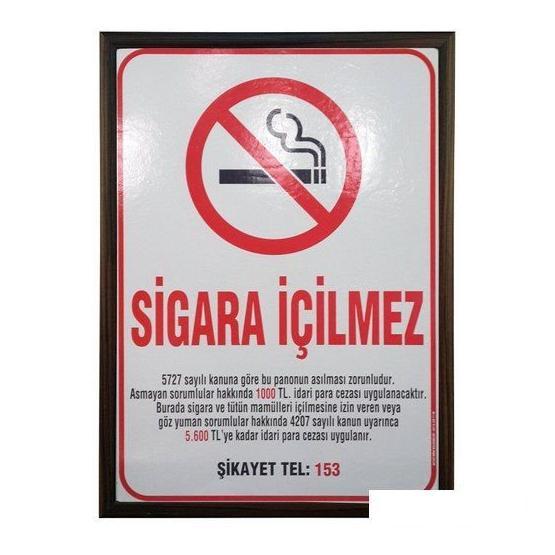Akyazı Sigara İçilmezsu Mdf Çerçeve 35x50 cm Pano