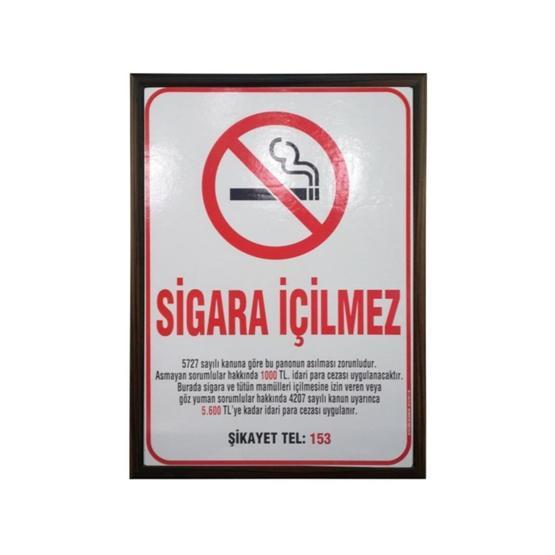 Akyazı Sigara İçilmezsu Mdf Çerçeve 35x50 cm Pano