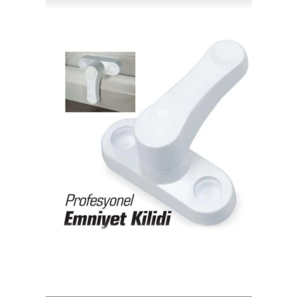 Akyd Ak Kale Yapı Dekorasyon AKYD UK Beyaz Pvc Cam Balkon Kapı Emniyet Kilidi 1 Adet Döküm demir Malzemedir plastik değildir Topuzlu Kilit Fiyatı