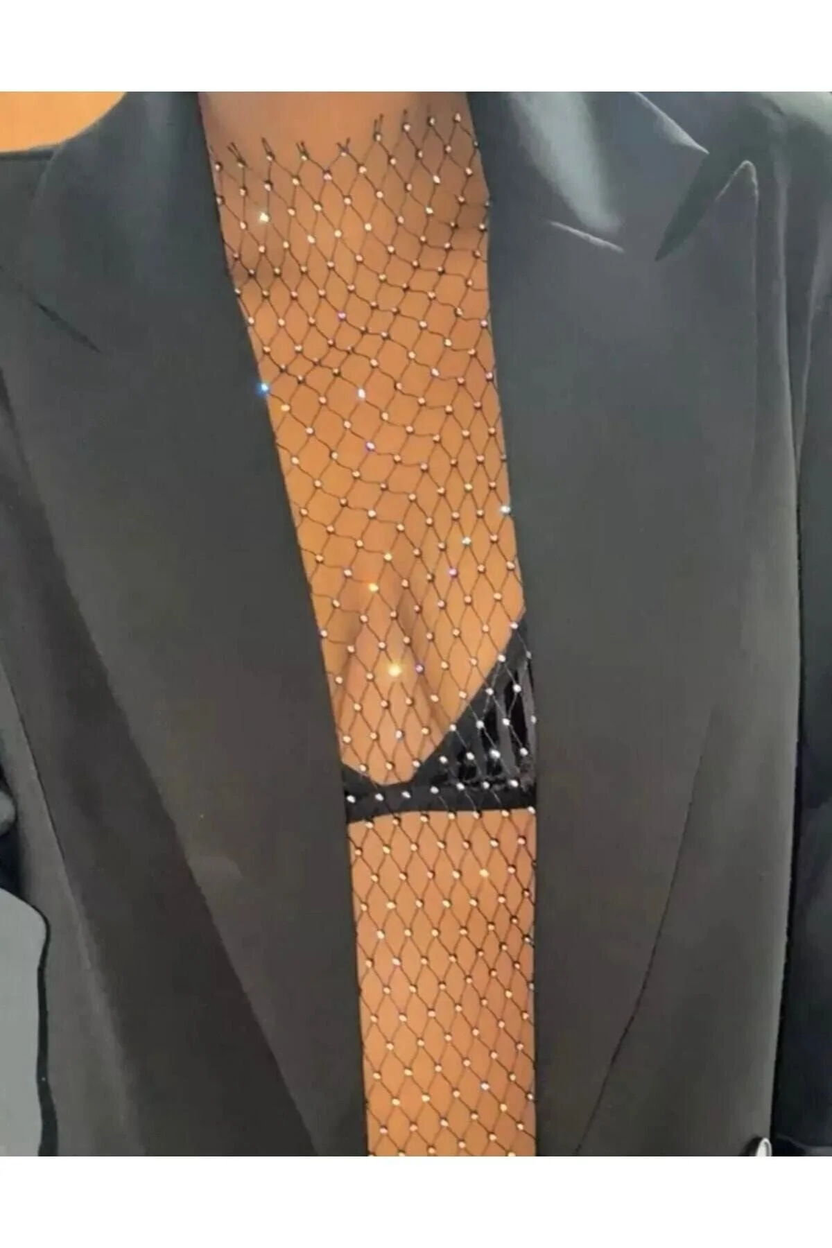 Âlâ Atelier Kristal Taşlı File Crop Bluz Standart Beden" Bluz Fiyatı