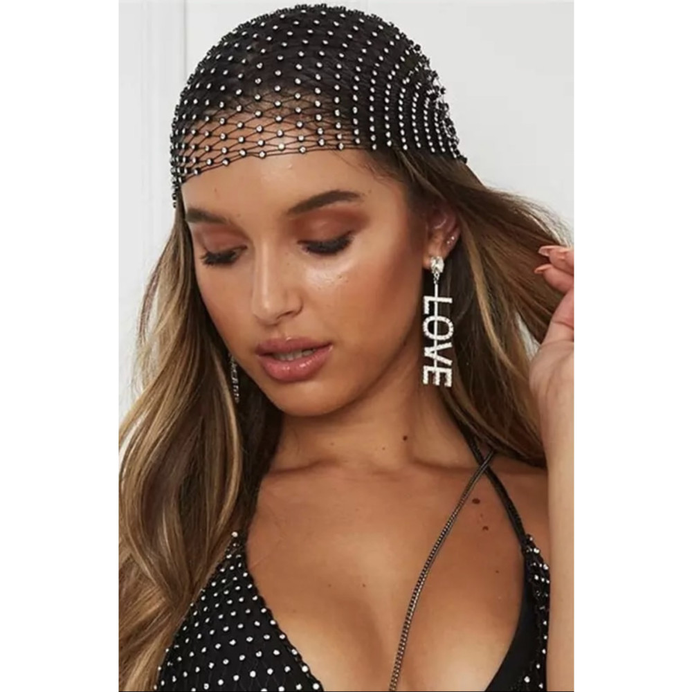 Alâ Atelier Siyah Taşlı File Bandana Saç Aksesuarı Bone Toka, Taç & Saç Bandı Fiyatı
