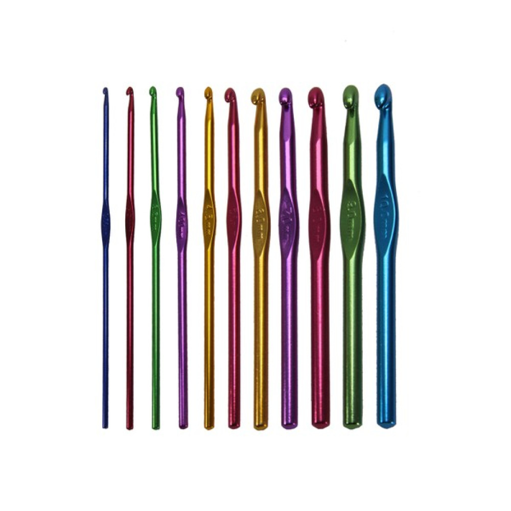 Ala Depo Metal Saplı Tığ Seti Yün - Penye - Makrome Örgü Tığ Seti 2,5-3-3,5-4-4,5-5-6-7-8-9-10 mm 11 Li - 1 Oyun & Hobi Fiyatı