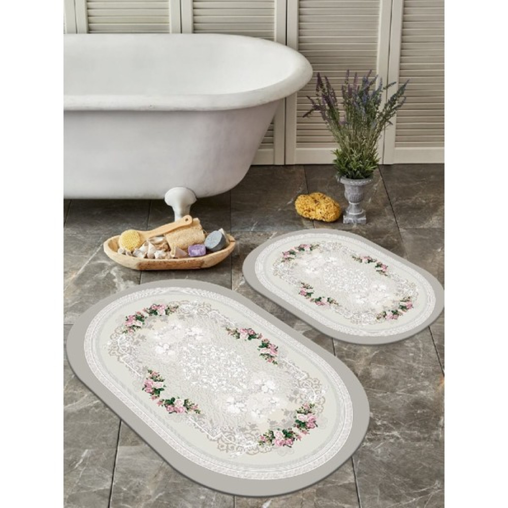 Alaaddin Carpet 2'li Yıkanabilir Antibakteriyel Kaymaz Tabanlı Banyo Takımı 50X60CM - 60X100CM - Renkli Klozet Takımı Fiyatı