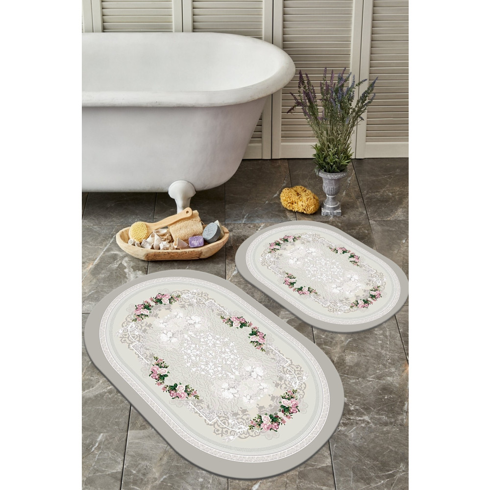 ALAADDİN CARPET Kaymaz Tabanlı Yıkanabilir 2 Li Set 60x100 50x60 Banyo Halısı Banyo Paspası Klozet Takımı Banyo Tekstili Fiyatı