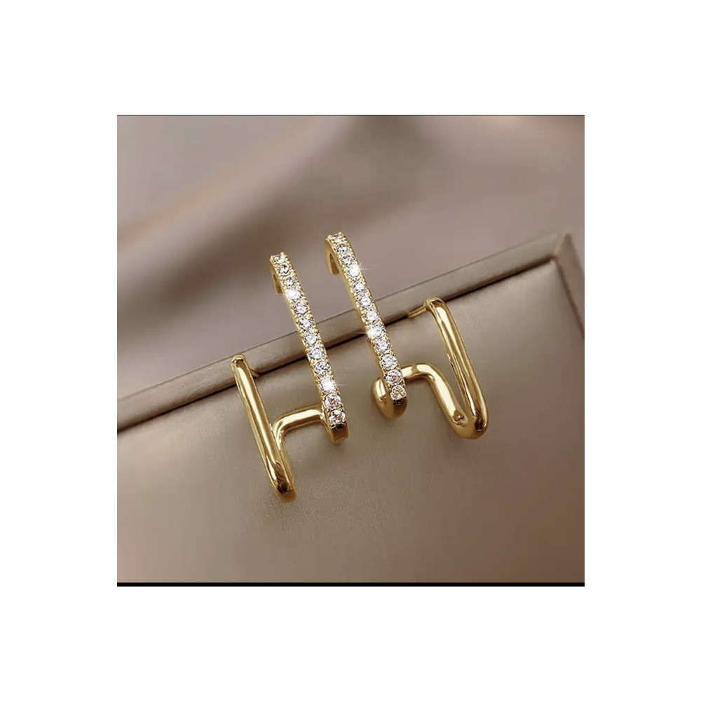 Alaçatı Accesories Ikili Gold Zirkon Taşlı Küpe Küpeler Fiyatı