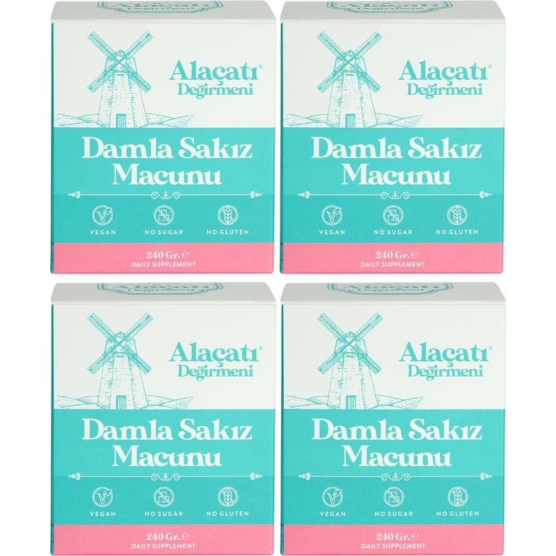 Alaçatı Değirmeni Damla Sakızı Macunu 4 x 240 gr 4'lü Set Diğer Fiyatı
