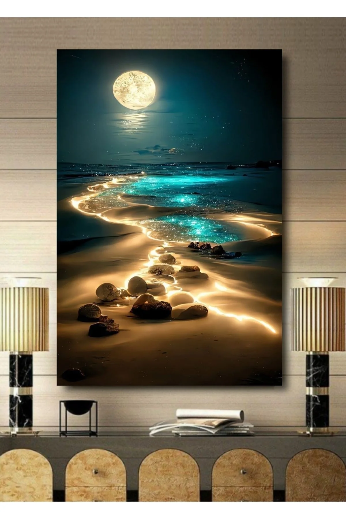 ALAMODECOR 3 Boyutlu Tropikal Doğa Manzara Temalı Kanvas Tablo 60 x 90 Beden" Tablo & Poster Fiyatı