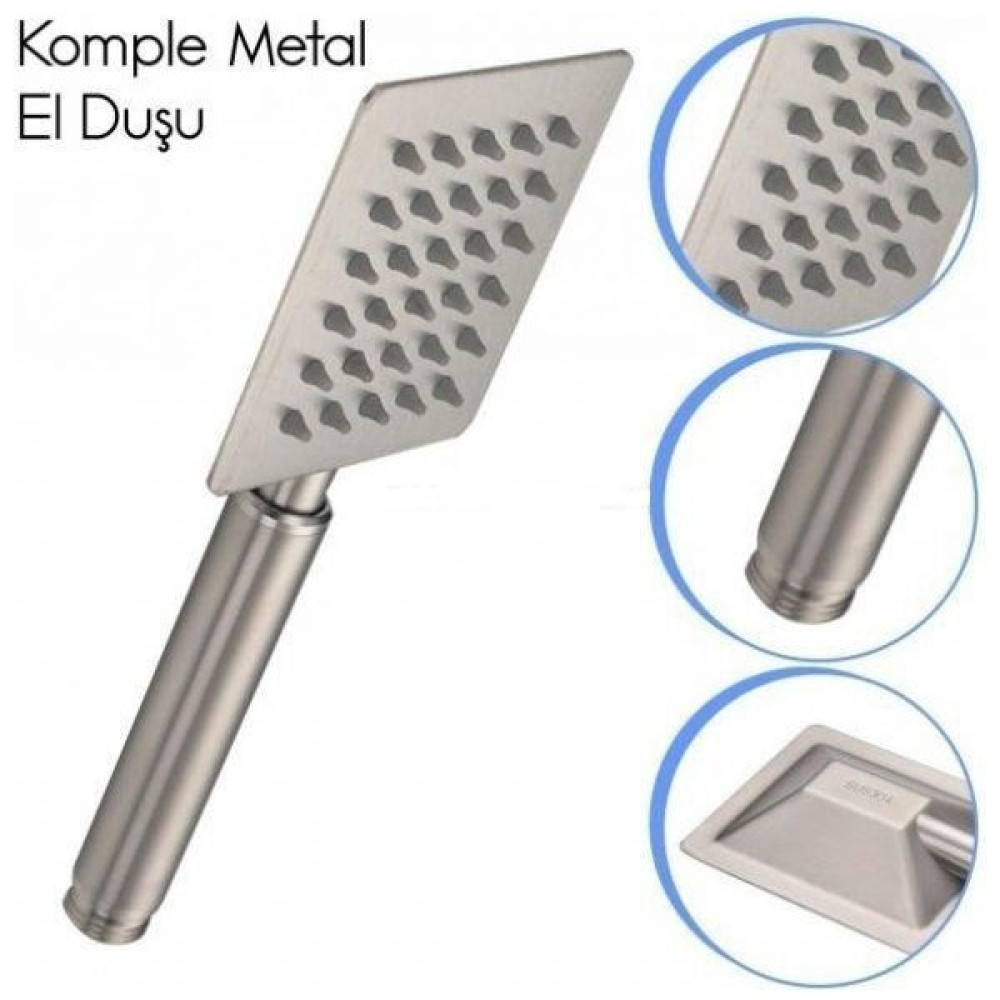 Alan Şanslı Kireç Kırıcılı 304 Kalite Paslanmaz Inox Düz Duş Başlığı Elcik El Duşu Duş Başlığı Fiyatı