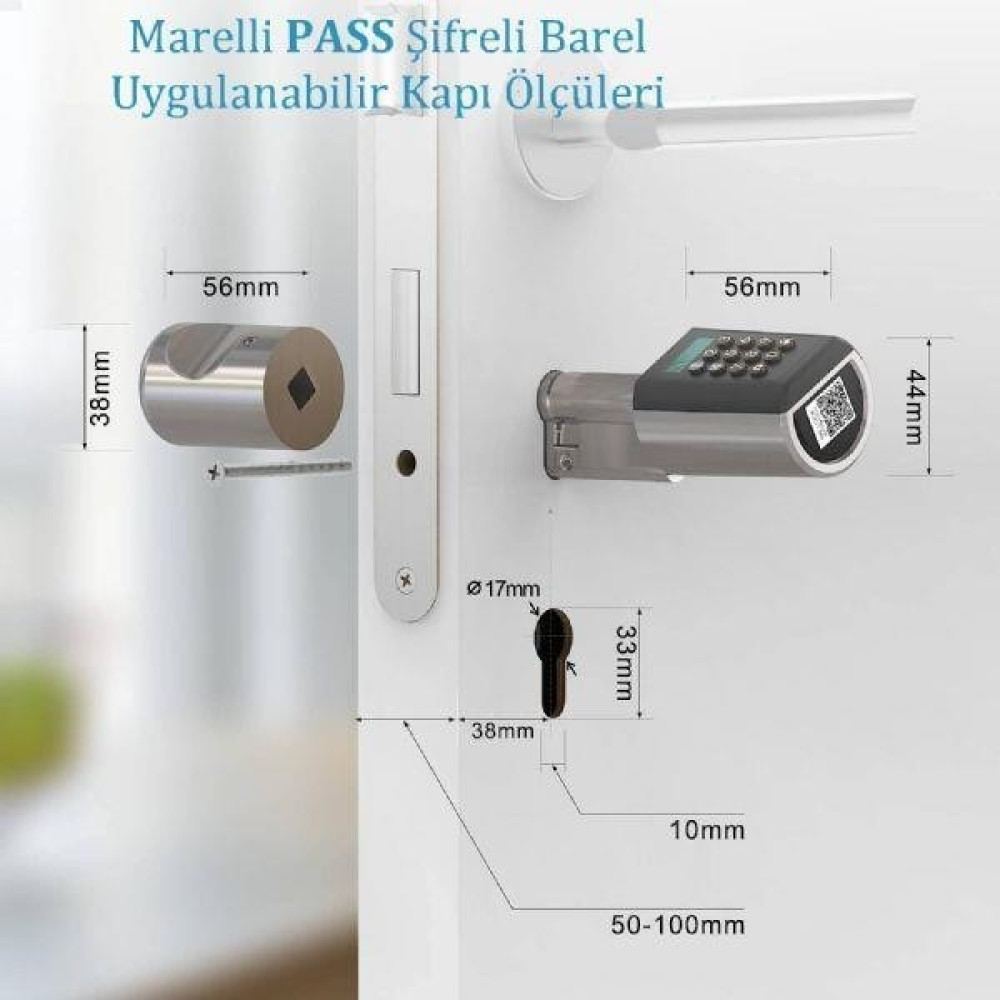 Alan Şanslı Marelli Pass Bnb Air Bnb Fonksiyonlu Şifreli Çelik Kapı Kilidi Kapı Göbeği Kilit Fiyatı