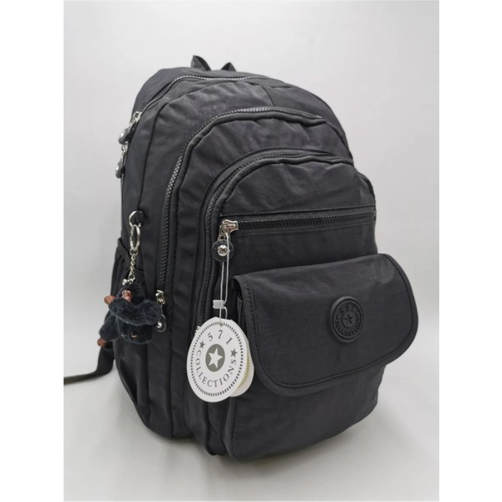 Alanç Gift Collections Çanta Krinkıl Su Geçirmez Kumaş Unisex Siyah Geniş Hacimli Ultra Hafif Çok Cepli Usb Şarj Girişli Sırt Çantası Okul Çantası Fiyatı