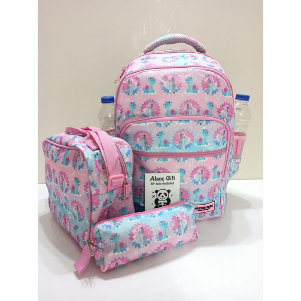 Alanç Gift Elsa Desen Pembe Renk Beslenme ve Kalemlikli Kız Çocuk Ortopedik Ilk Okul Çantası Seti Unisex Sırt Çantası Fiyatı