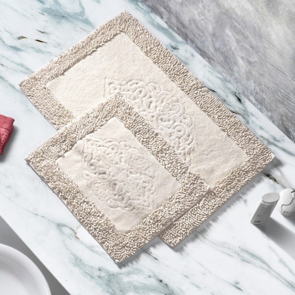 Alanur Home Salina Cotton Makarnalı Yıkanabilir 2'li Paspas Seti Klozet Takımı Cappuccino Klozet Takımı Fiyatı