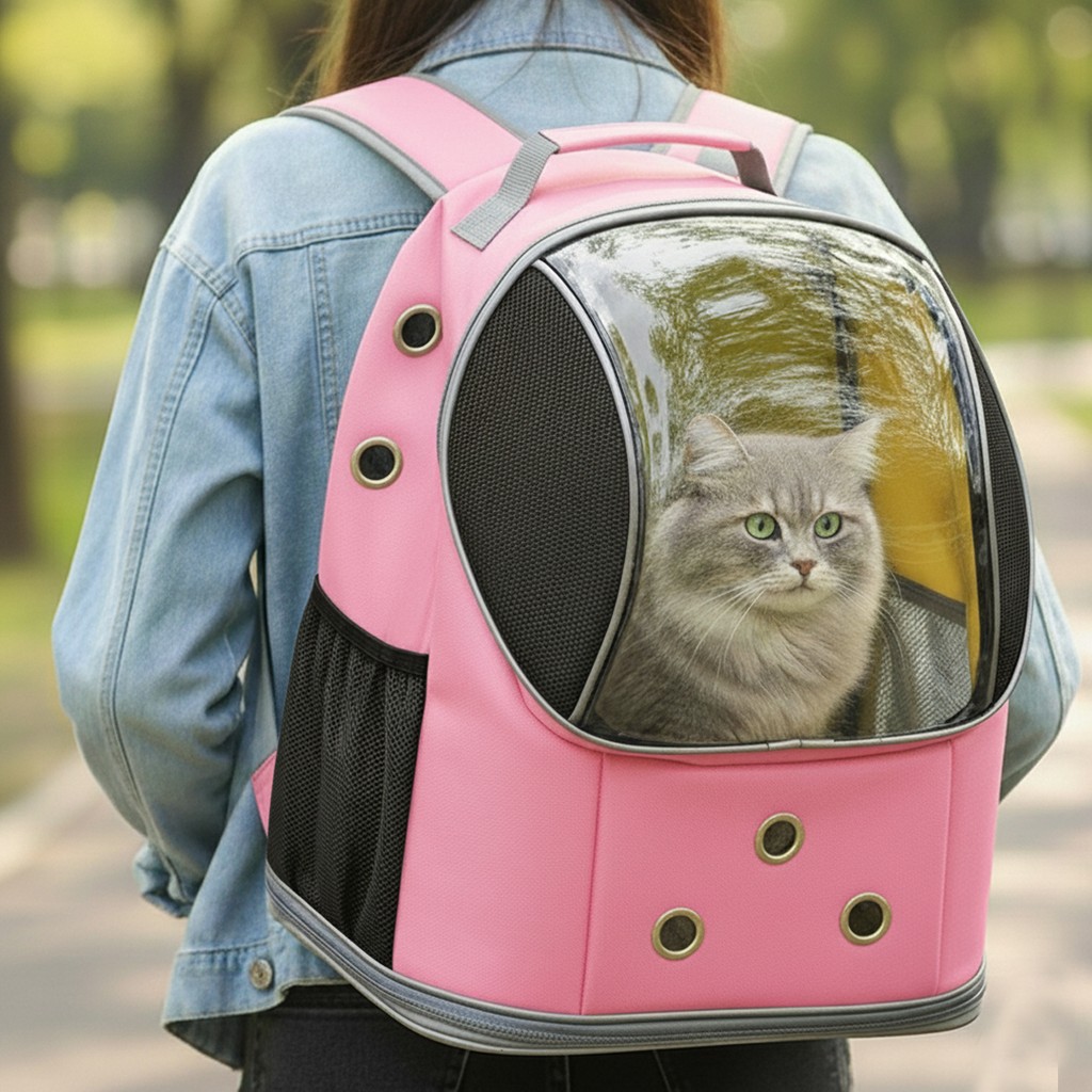 AlaPet Galaksi Kedi Taşıma Çantası (Yeni Model) Ekstra Hava Kanallı Kedi Çantası - Pembe Diğer Fiyatı