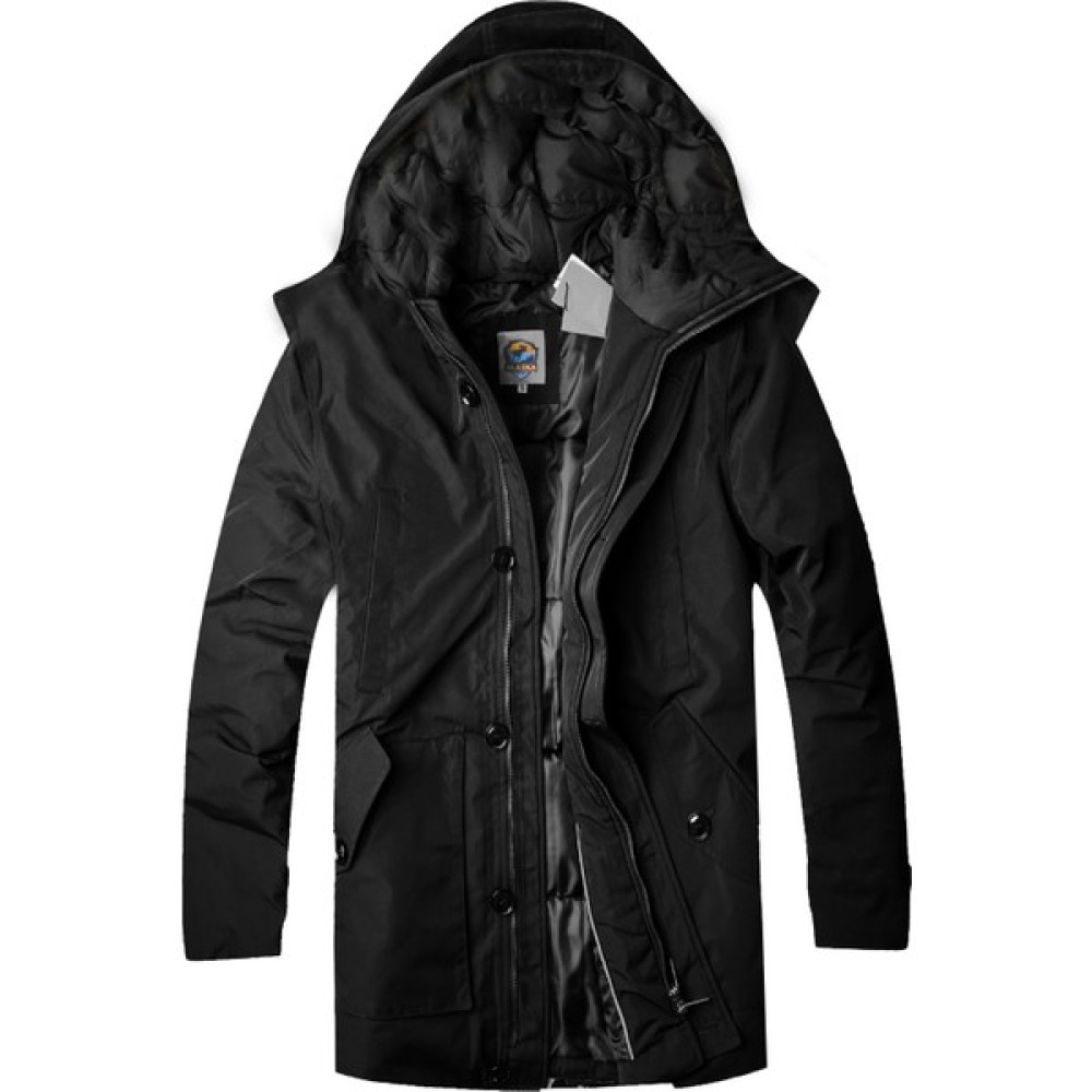 Alaska The Last Frontier Regular Fit Su ve Soğuğa Dayanıklı Kapüşonlu Uzun Parka Kaban--Siyah Poly-- Erkek Mont Fiyatı