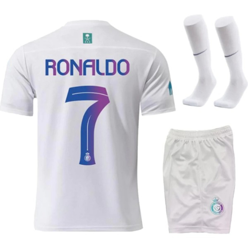 Alaturka Mix Al Nassr Ronaldo Yeni Sezon Çocuk Futbol Forması Forma-Şort-Çorap 3'lü Takım 2023/24 Özel Tasarım Futbol Malzemeleri Fiyatı
