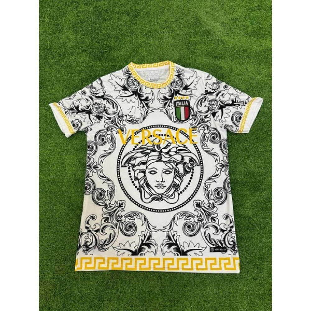 Alaturka Mix Italya Milli Takım Özel Tasarım Versace Beyaz 2023/24 Futbol Forması Futbol Malzemeleri Fiyatı