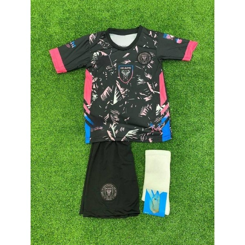 Alaturka Mix Messi Inter Miami Siyah Desenli Çocuk Futbol Forması 3'lü Takım (Forma-Şort-Çorap) Futbol Malzemeleri Fiyatı