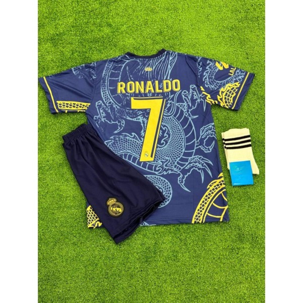 Alaturka Mix Realmadrid Ronaldo Dragon Mavi Çocuk Futbol Forması 3'lü Takım (Forma-Şort-Çorap) Futbol Malzemeleri Fiyatı