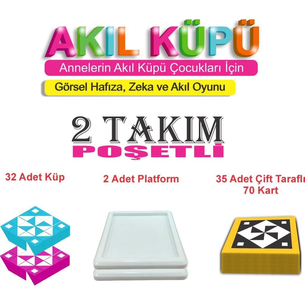 Alay Ticaret Akıl Küpü 2'li Set - Görsel Hafıza, Zeka ve Akıl Küpleri ( Qbitz Q-Bitz Q-Smart Q Smart Küp Oyunu ) Diğer Fiyatı