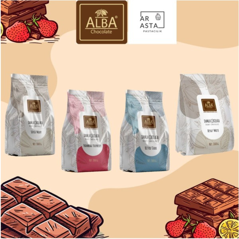 Alba Damla Çikolata 4 Lü Set Sütlü-Bitter-Frambuaz-Fildişi 1 kg x 4 - 4 kg Çikolata ve Gofret Fiyatı