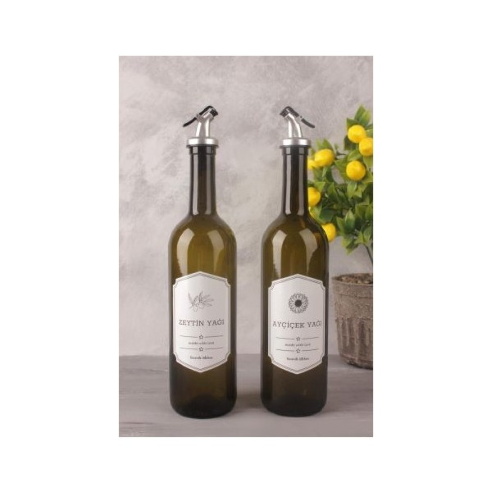 Albak Life 2'li 750 ml Zeytinyağı Sıvıyağ Şişesi Cam Yağdanlık Yağlık 750ML - Şeffaf Oto Boyaları Fiyatı
