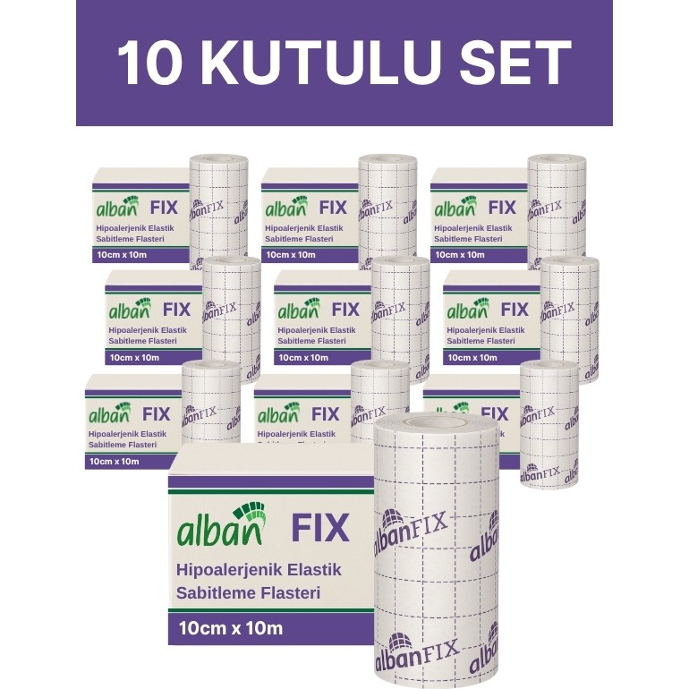 Alban Fix Elastik Sabitleme Bandı 10CM x 10M, 10 Kutulu Set. Elastik Non-Woven Medikal Flaster - 10'LU - 10cmX10m SSD / Solid State Drive Fiyatı