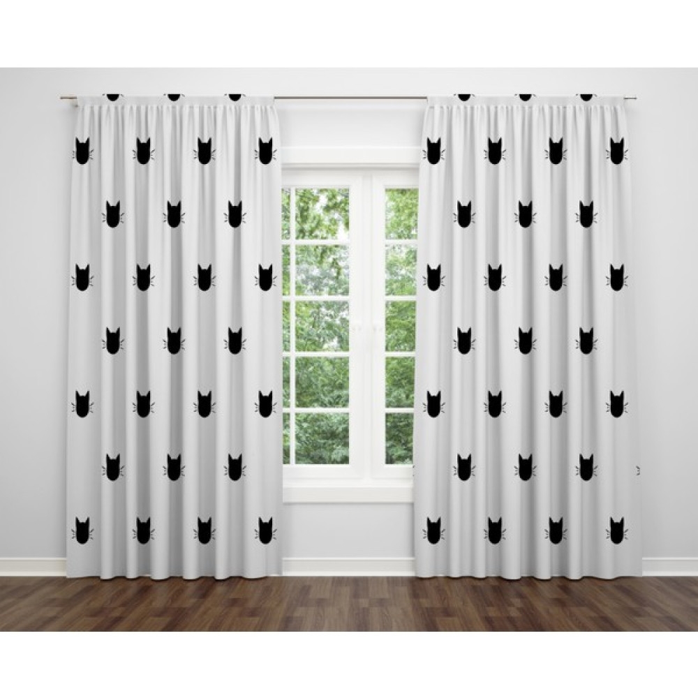 Alban Home Çocuk Odası Kedi Desenli Dijital Baskı Tek Kanat Fon Perde 140X260 - Renkli - 140 x 260 cm Fon Perde Fiyatı