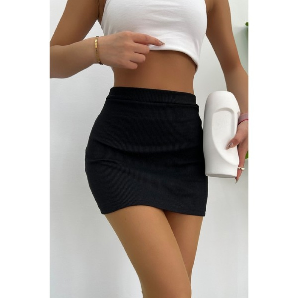 ALBATO Modaen Siyah Fitilli Kaşkorse Etek (Slim Fit) Etek Fiyatı