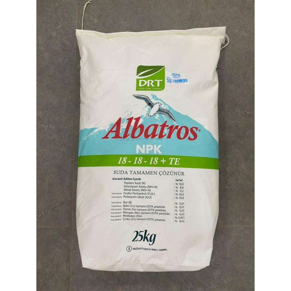 Albatros 18-18-18 Npk Suda Eriyen Damlama Gübresi 25 kg Çuval - 25KG ÇUVAL Gübre Fiyatı