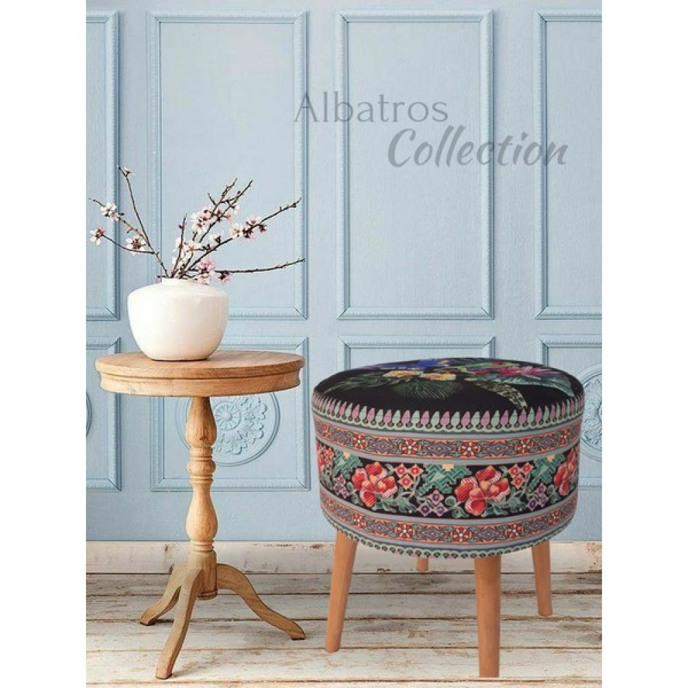 Albatros Collection Dekoratif, Kurbağalı, Desen, Ahşap, Ayak, Ethnic, Bohem, Handmade, Puf, Tabure, Sandalye, Bench, Koltuk - Naturel Puf Fiyatı