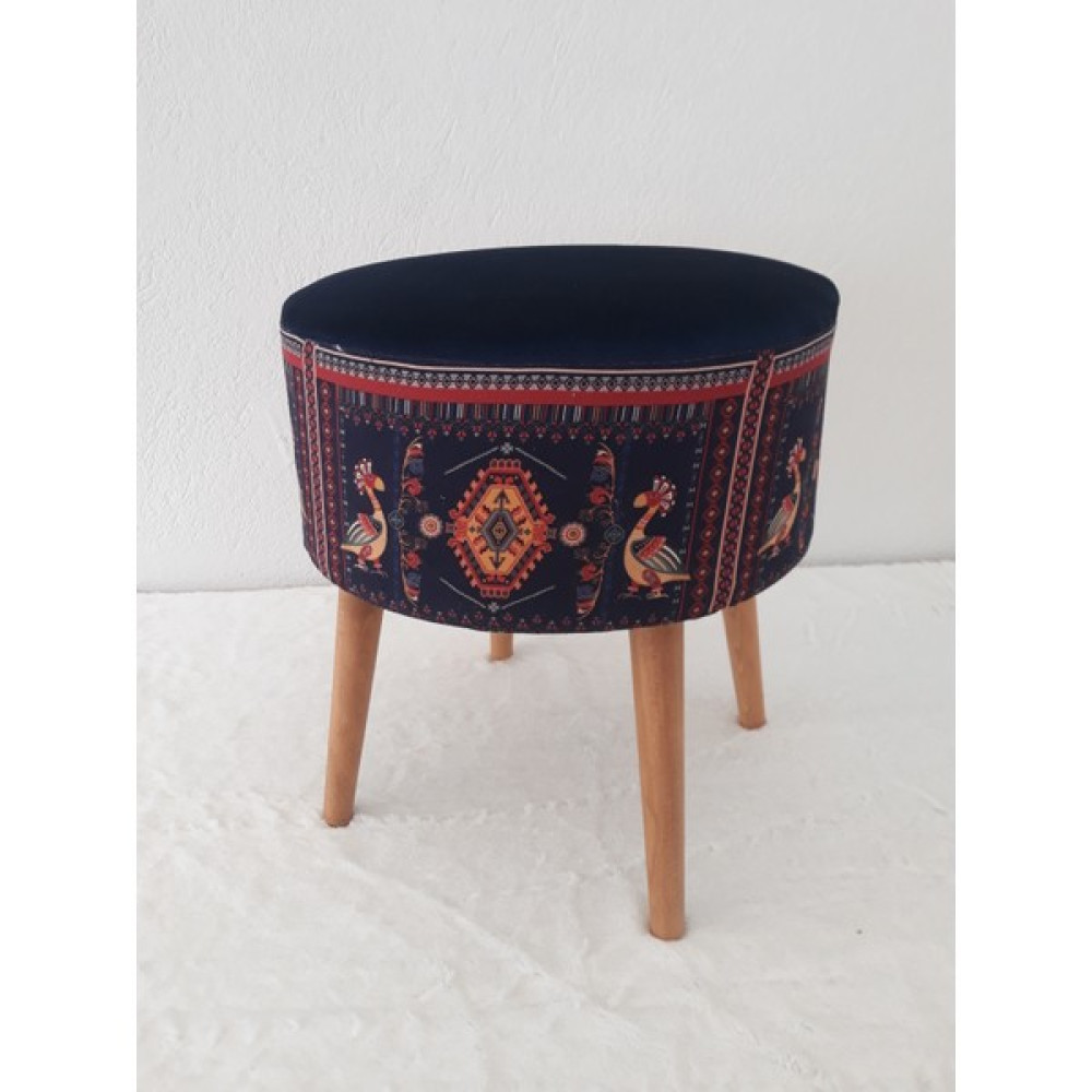 Albatros Collection Dekoratif,ördek,desen,ahşap,ayak,ethnic,bohem,handmade,puf,tabure,sandalye,bench,koltuk - Siyah Puf Fiyatı