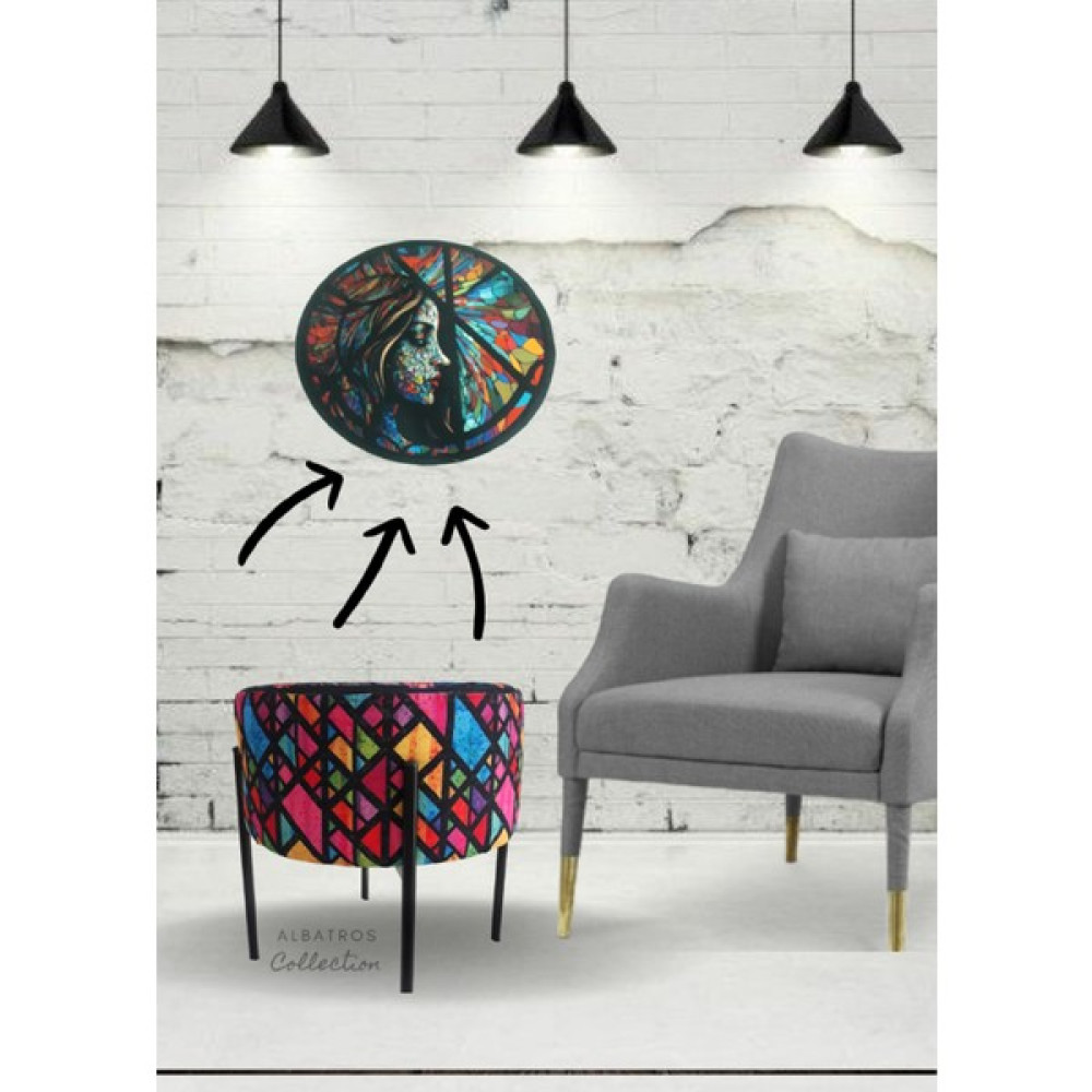 Albatros Collection Dekoratif,vitrayyüz,desen,ahşap,metal,ayak,ethnic,bohem,handmade,puf,tabure,sandalye,bench,koltuk Puf Fiyatı