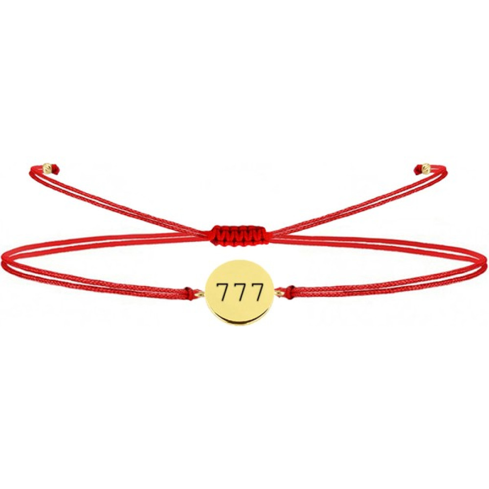 Alberaccessories 925 Ayar Gümüş Mini Gold Kaplama Kırmızı Ip (777 Mucizeler Benimle) Bileklik Şanslı Sayılar Saat ve Bileklik Aksesuarı Fiyatı