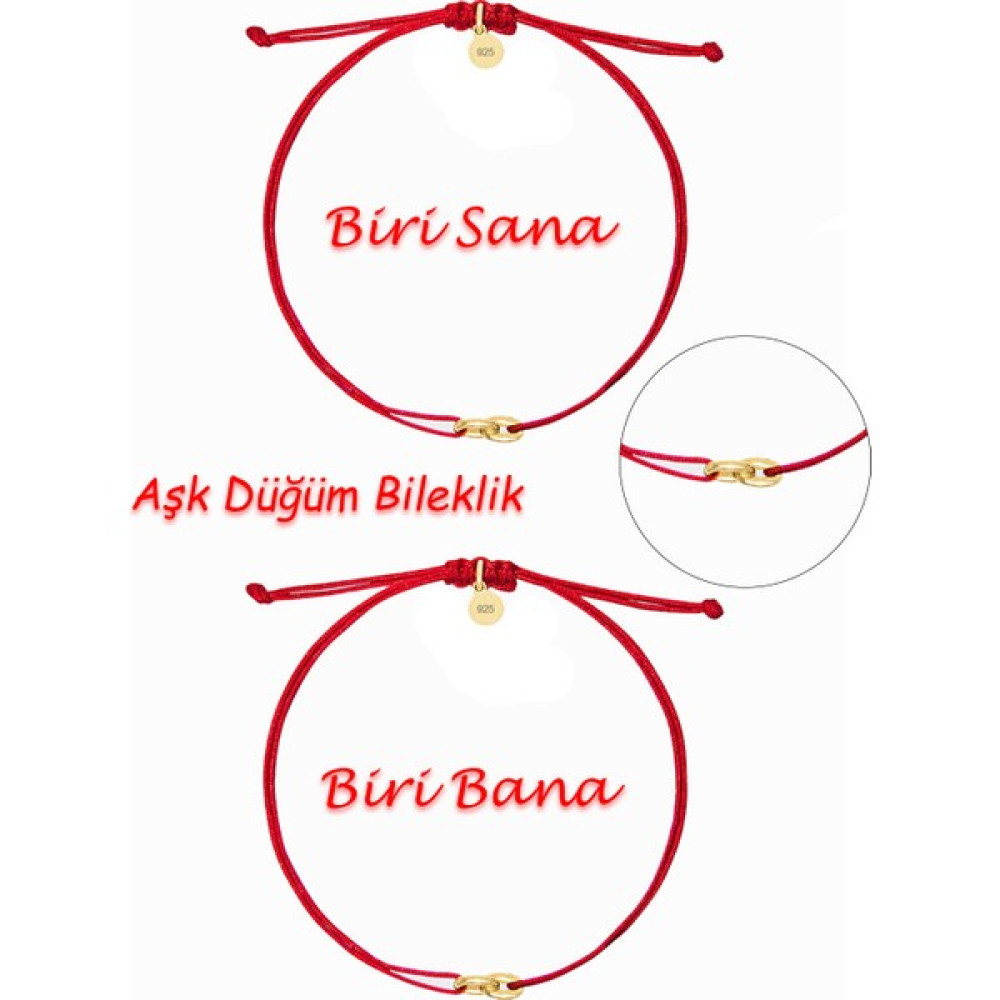Alberaccessories Minimalist Zincir Düğüm Aşk 925 Ayar Gümüş Tasarım Kırmızı Ip Çift Bilekliği (Çift Satılır) Saat ve Bileklik Aksesuarı Fiyatı