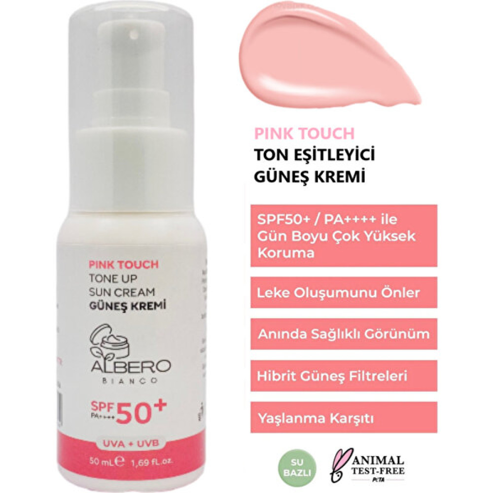 Albero Bıanco spf 50 Tüm Ciltler Için Yüksek Korumalı Pınk Touch Pembe Güneş Kremi 50 ml Güneş Kremleri ve Losyonları Fiyatı